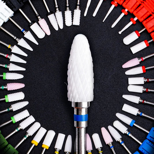 FUMOSIK Ceramic Nail Drill Bit – Corn Shape Milling Cutter for Manicure & Pedicure