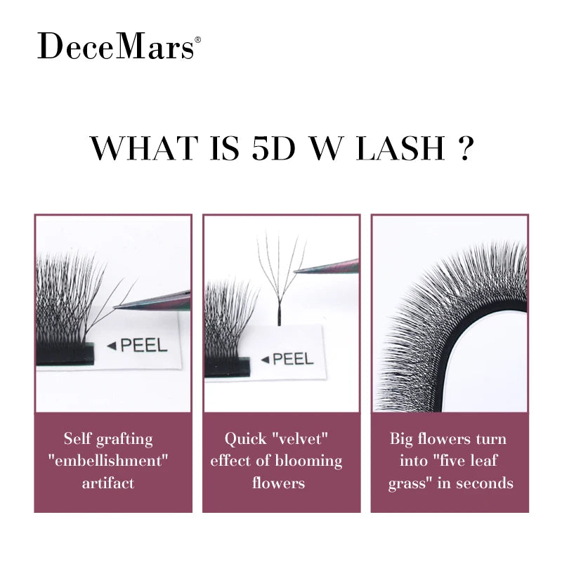 5D W Shape Eyelash Extensions – Handmade Volume Lash Tray