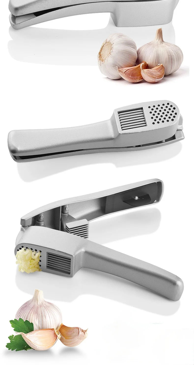 Manual Garlic Press – Heavy-Duty Aluminum Alloy Garlic Crusher & Slicer