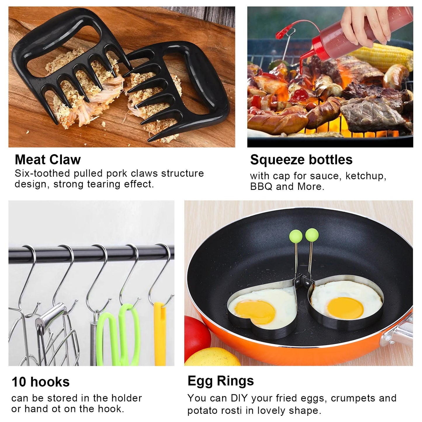 132PCS BBQ Griddle Accessories Kit Stainless Steel Outdoor Set