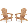 Wooden Folding Adirondack Chair Set – Solid Wood, 2-Piece - Roomsium