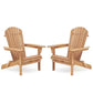 Wooden Folding Adirondack Chair Set – Solid Wood, 2-Piece - Roomsium