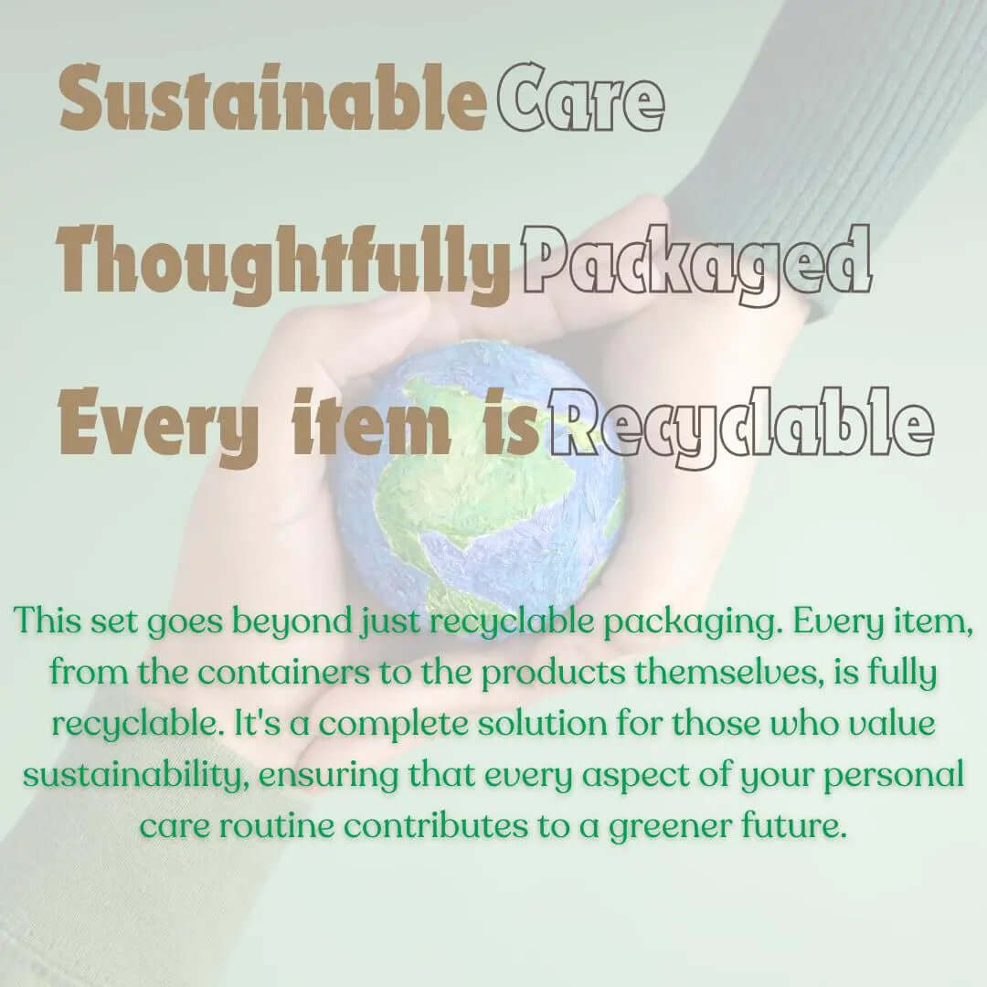 Roomsium N-Recycled Eco-Friendly Personal Care Set | 205 Pieces | 25 Shampoo & Conditioner Sets + 50 Essentials Packs | Recyclable, Sustainable for SPAs, Travelers & Wellness Centers Roomsium