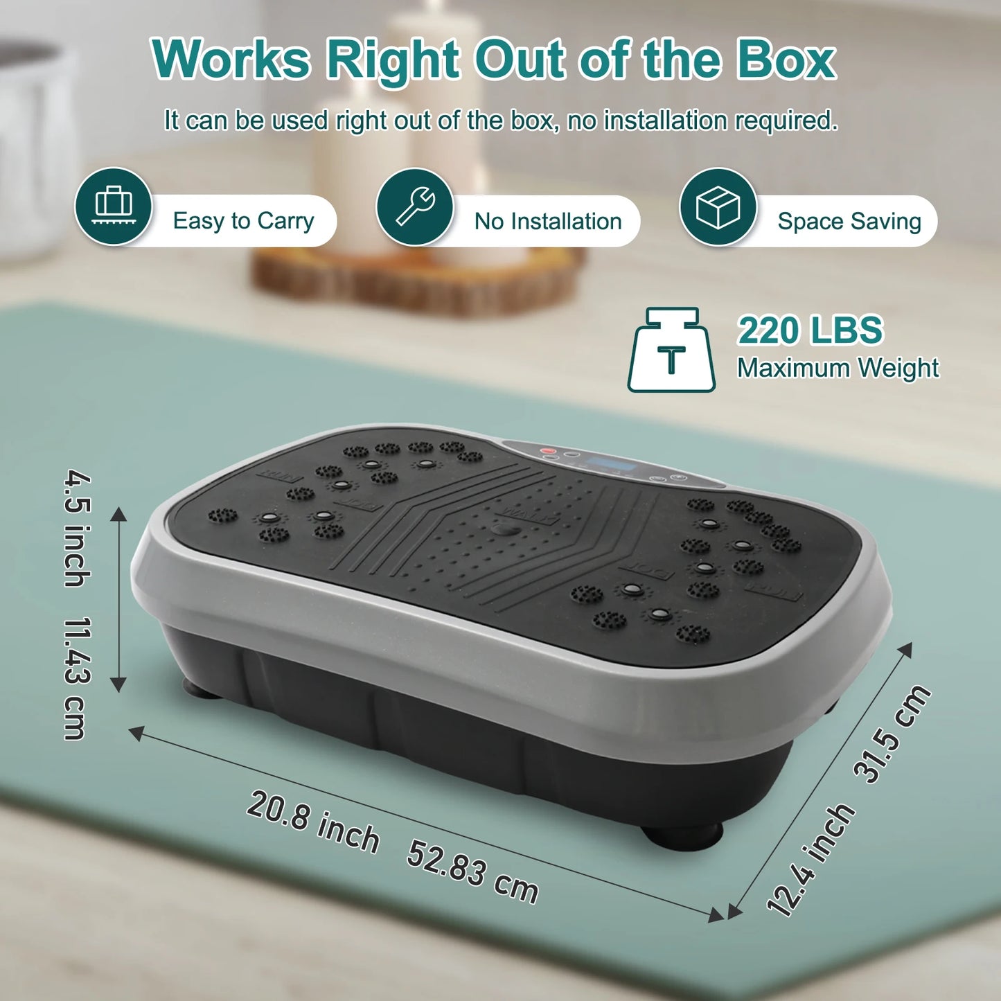 Vibration Plate Exercise Machine – Full-Body Fat-Burning Fitness Platform with Remote & Resistance Bands