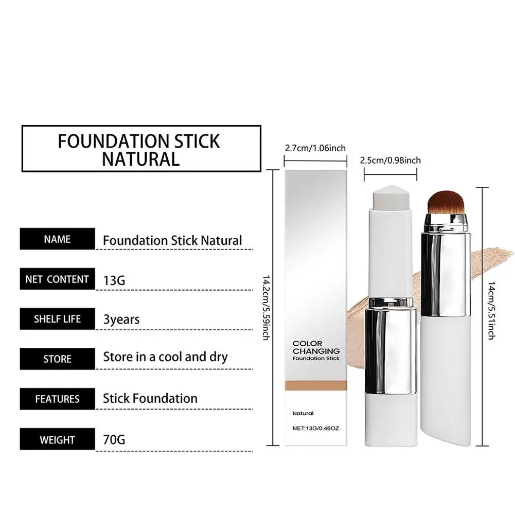 2-in-1 Color-Changing Foundation Stick – Moisturizing Tone-Adapting Base Makeup