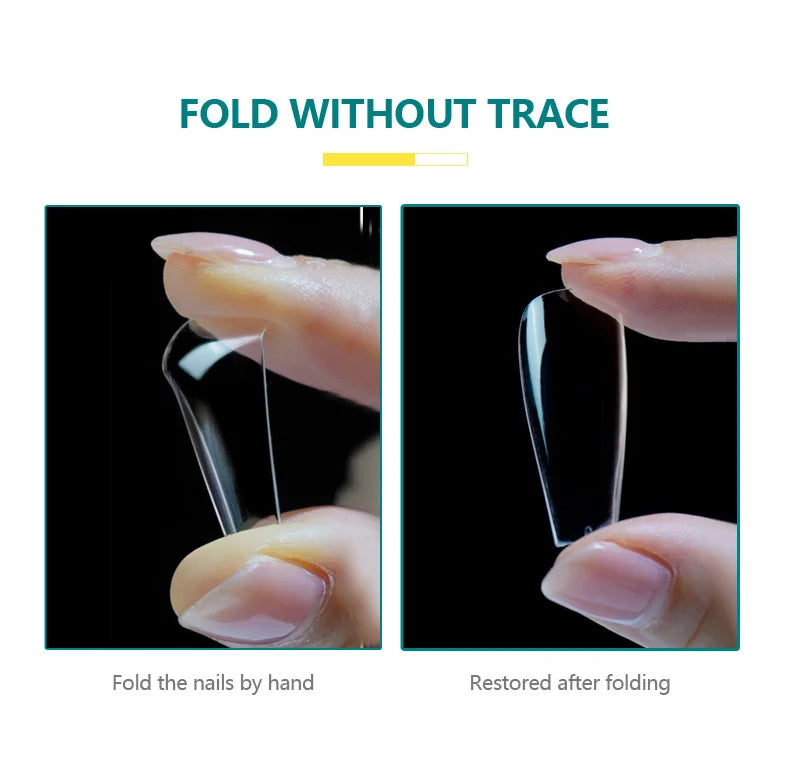 NAILPOP 120pcs Soft Gel Full Cover Press On Nails – Coffin Clear / Semi-Matte False Nail Tips - Roomsium