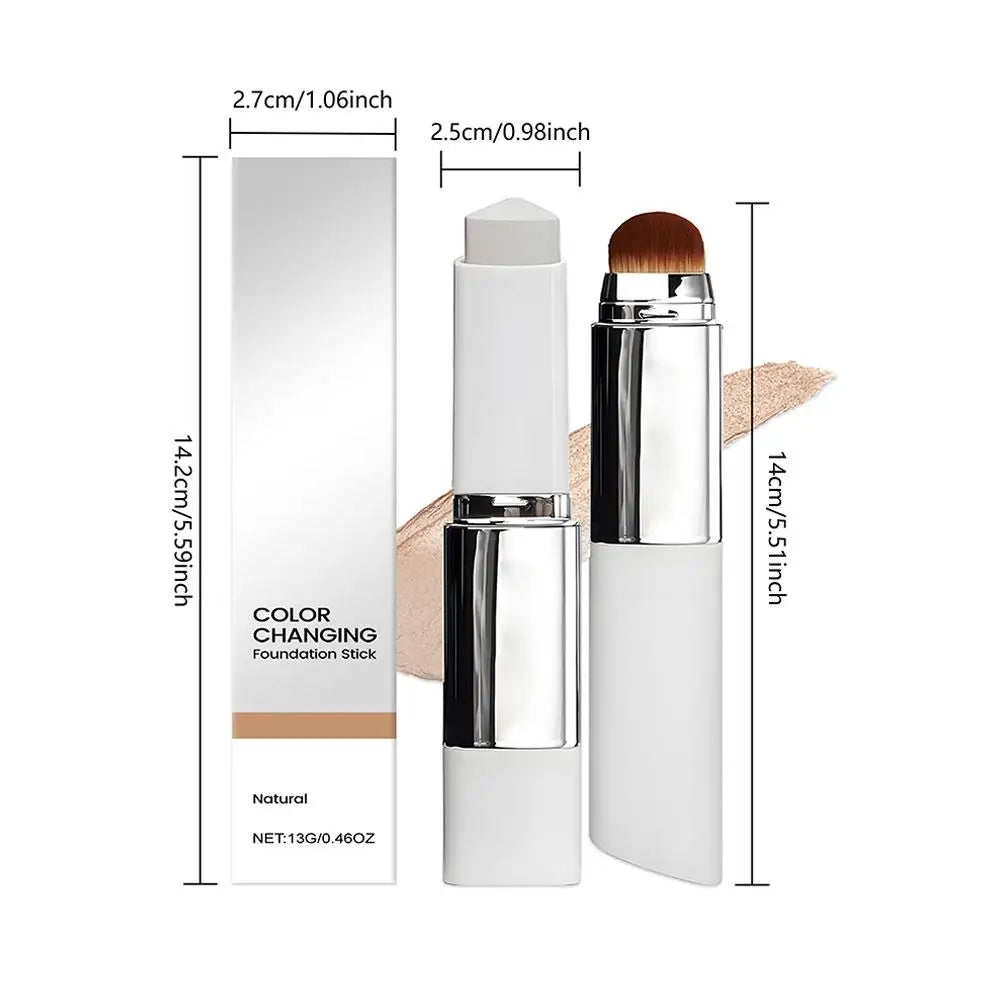 2-in-1 Color-Changing Foundation Stick – Moisturizing Tone-Adapting Base Makeup