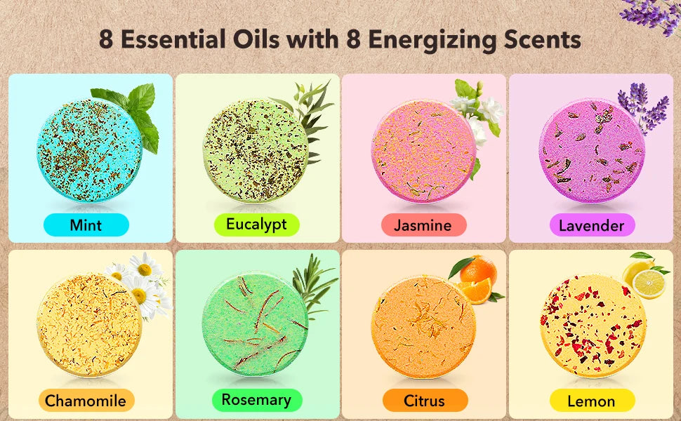 Shower Steamers Aromatherapy – 8 Pack Spa Gift Set for Women & Men