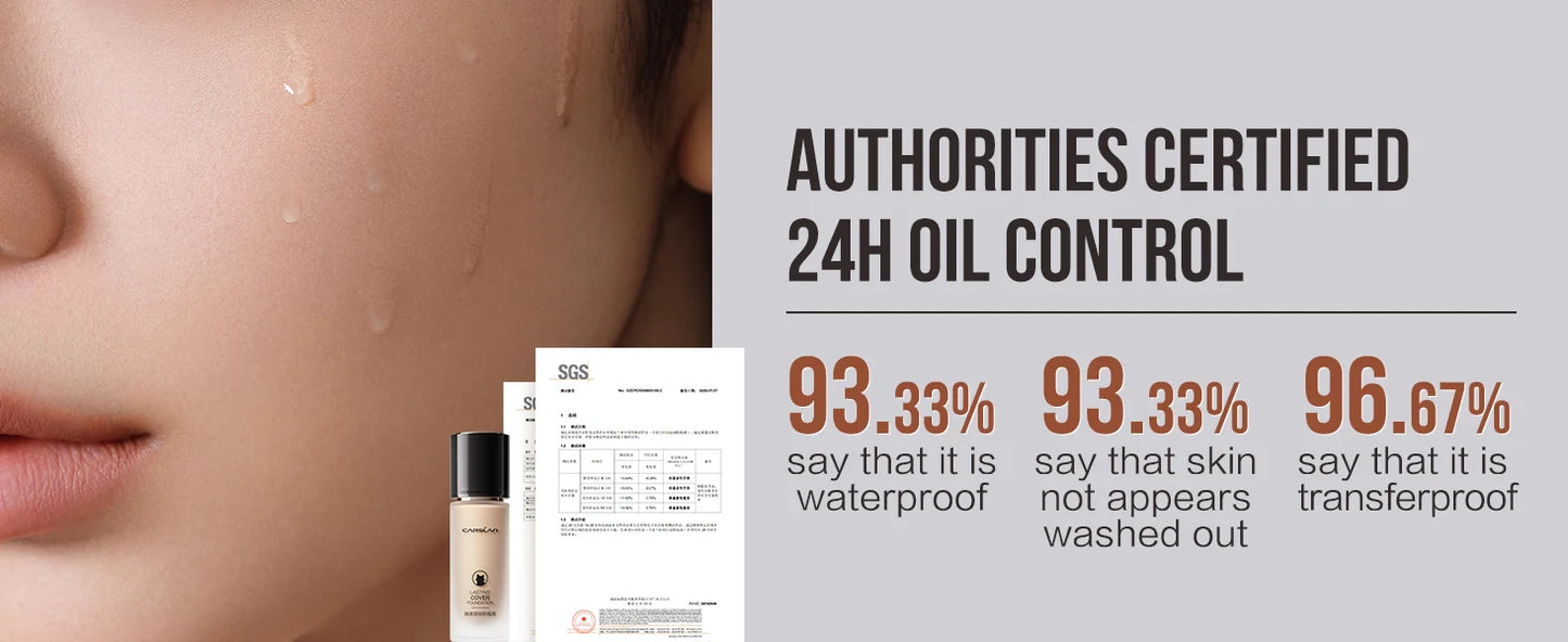 CARSLAN Long-Lasting Matte Liquid Foundation – Full Coverage Base