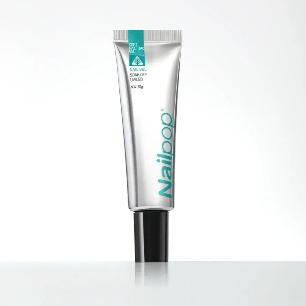 Nailpop Pro Soft Nail Tips Gel Glue 20g – UV/LED Adhesive for Fake Nails & Gel Extensions - Roomsium