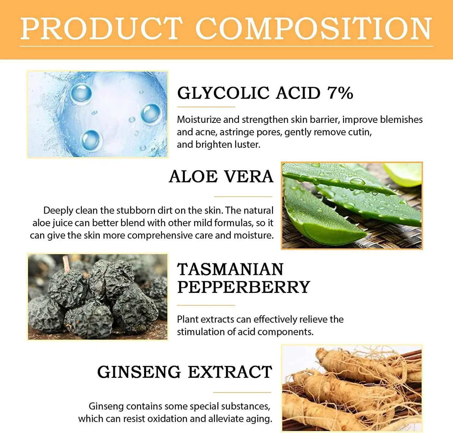 100ml Glycolic Acid 7% Toning Solution To Remove Acne and Moisturize Skin Rejuvenating Lotion - Roomsium