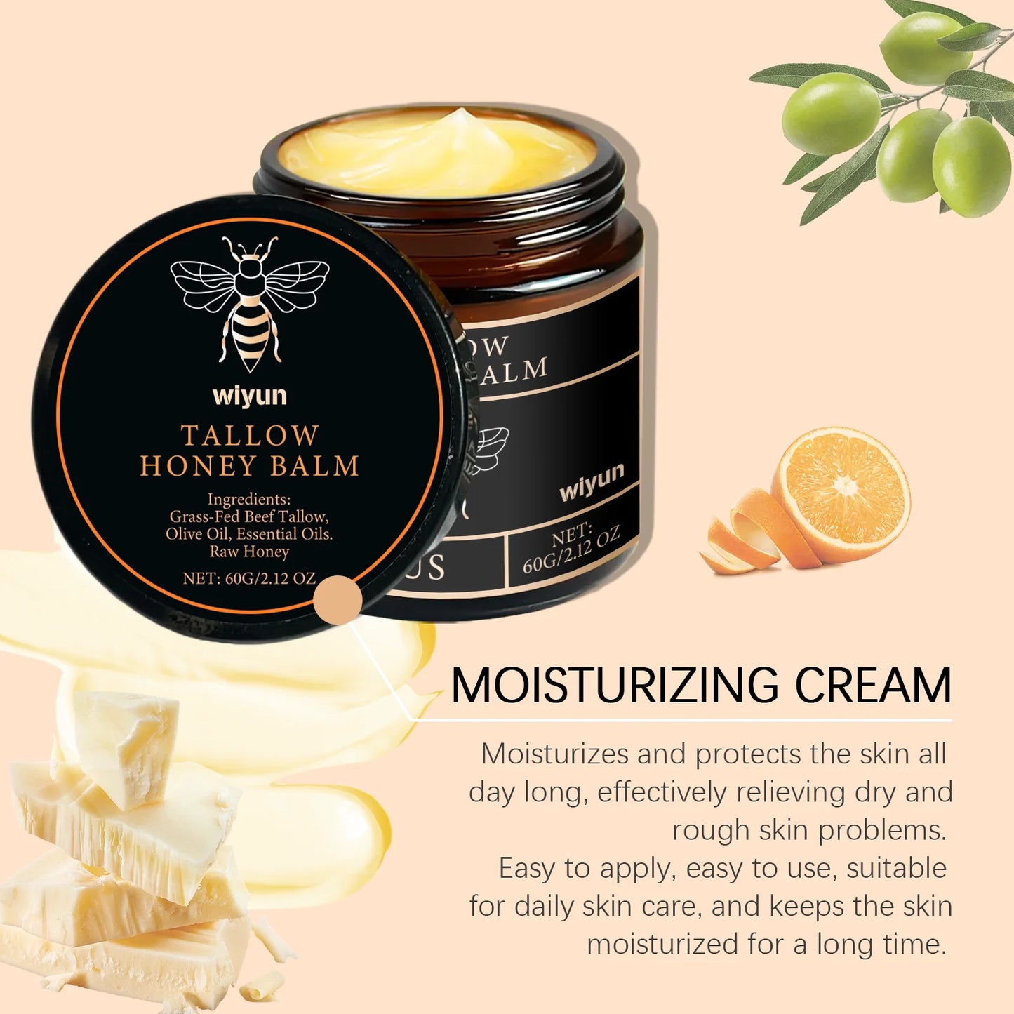 Tallow Honey Cream – Hydrating Face & Body Moisturizer