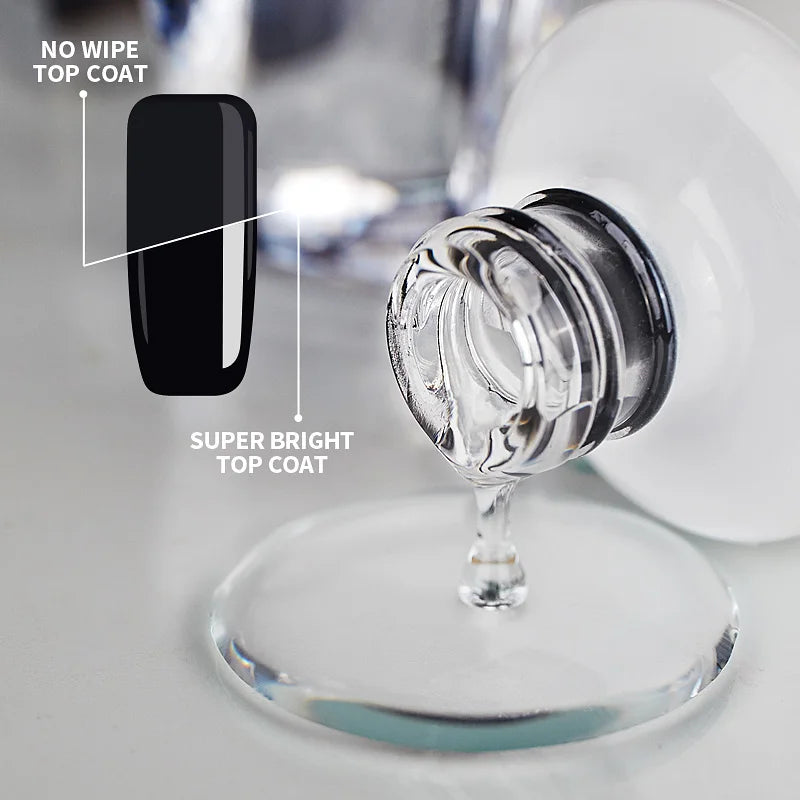 AWSTORG No-Wipe Super Top Coat Gel Polish – 15ml High-Gloss UV/LED Finish