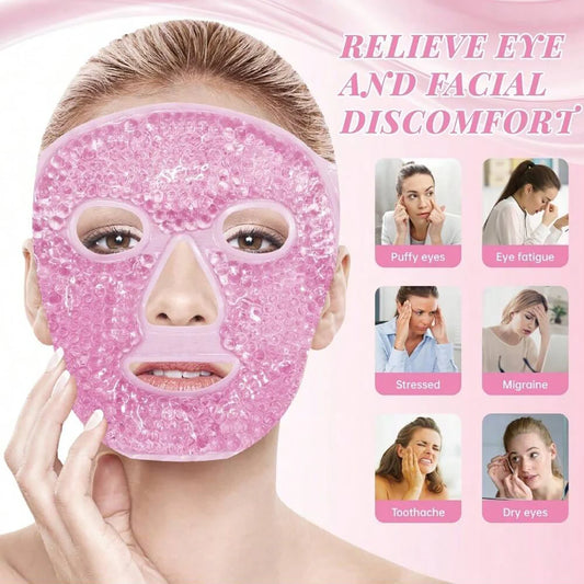 Facial and Eye Mask Ice Pack – Reusable Hot & Cold Gel Bead Mask