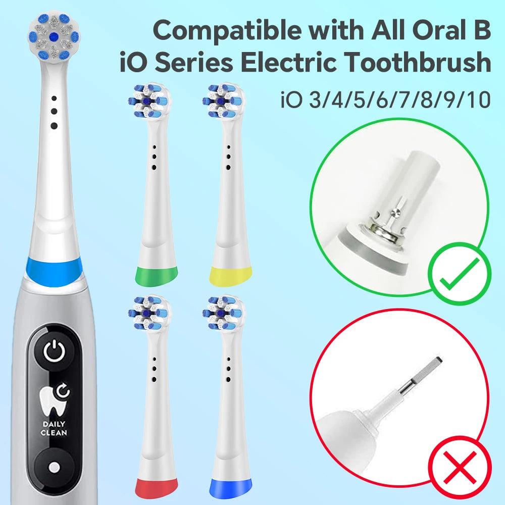 4-Pack Replacement Brush Heads Compatible with Oral-B iO Series 2–10 Electric Toothbrush - Roomsium