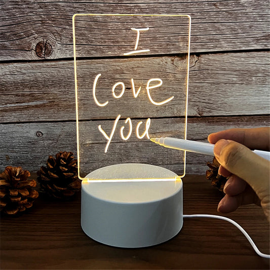 Ligghig LED Message Board Night Light – USB Acrylic Luminous Memo Lamp
