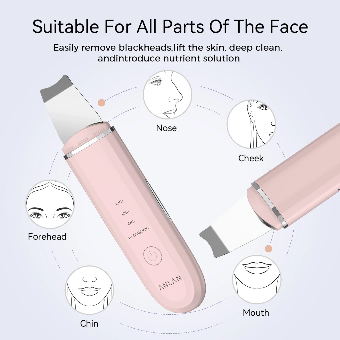 ANLAN Ultrasonic Skin Scrubber Facial Cleansing Device