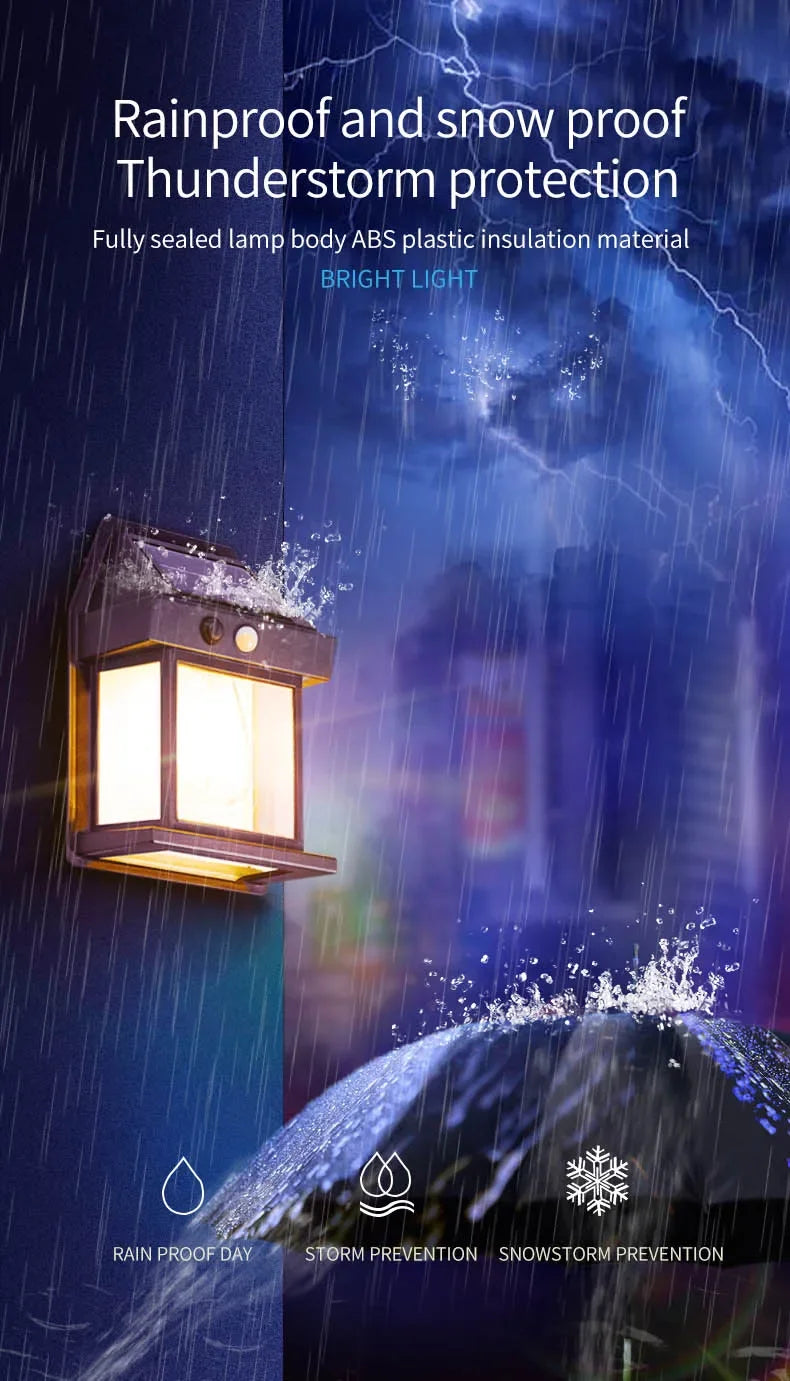 Solar Outdoor Waterproof LED Wall Light with Motion Sensor – IP65 Garden & Fence Lamp - Roomsium