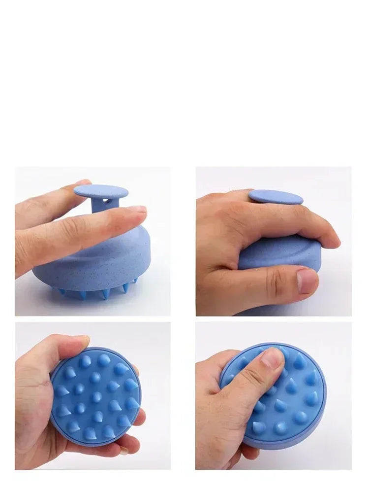 Silicone Scalp Shampoo Brush – Wheat Straw Hair Washing & Scalp Massage Comb (7×8cm) - Roomsium
