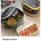 Double-Layer Portable Lunch Box with Spoon & Fork – Microwave Safe Bento Food Container (1200ml)