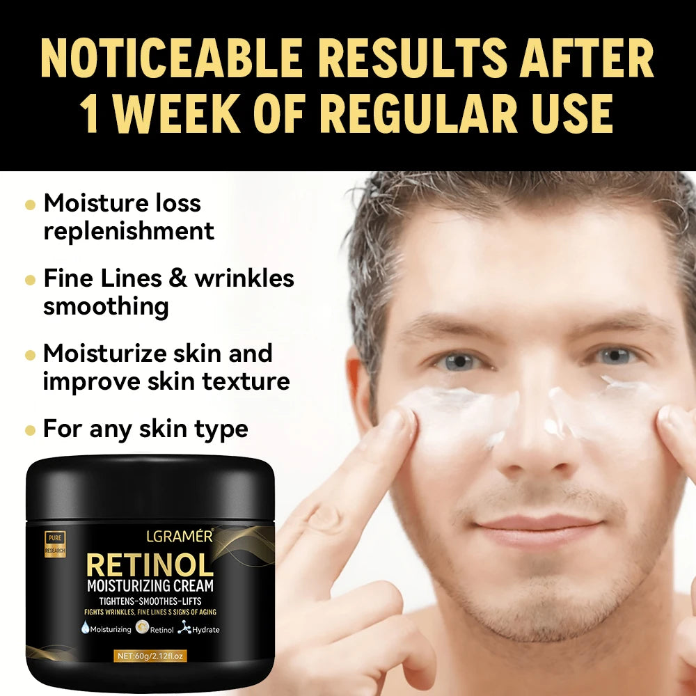 Men's Retinol Face Moisturizer Moisturizing Retinol Cream Anti-Wrinkle Aging Moisturizing Shrink Pores Whitening Smooth Retinol - Roomsium