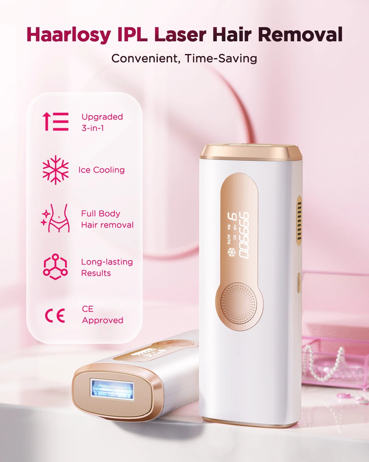 990,000-Flash IPL Hair Removal Device – At-Home Hair Reduction for Face & Body