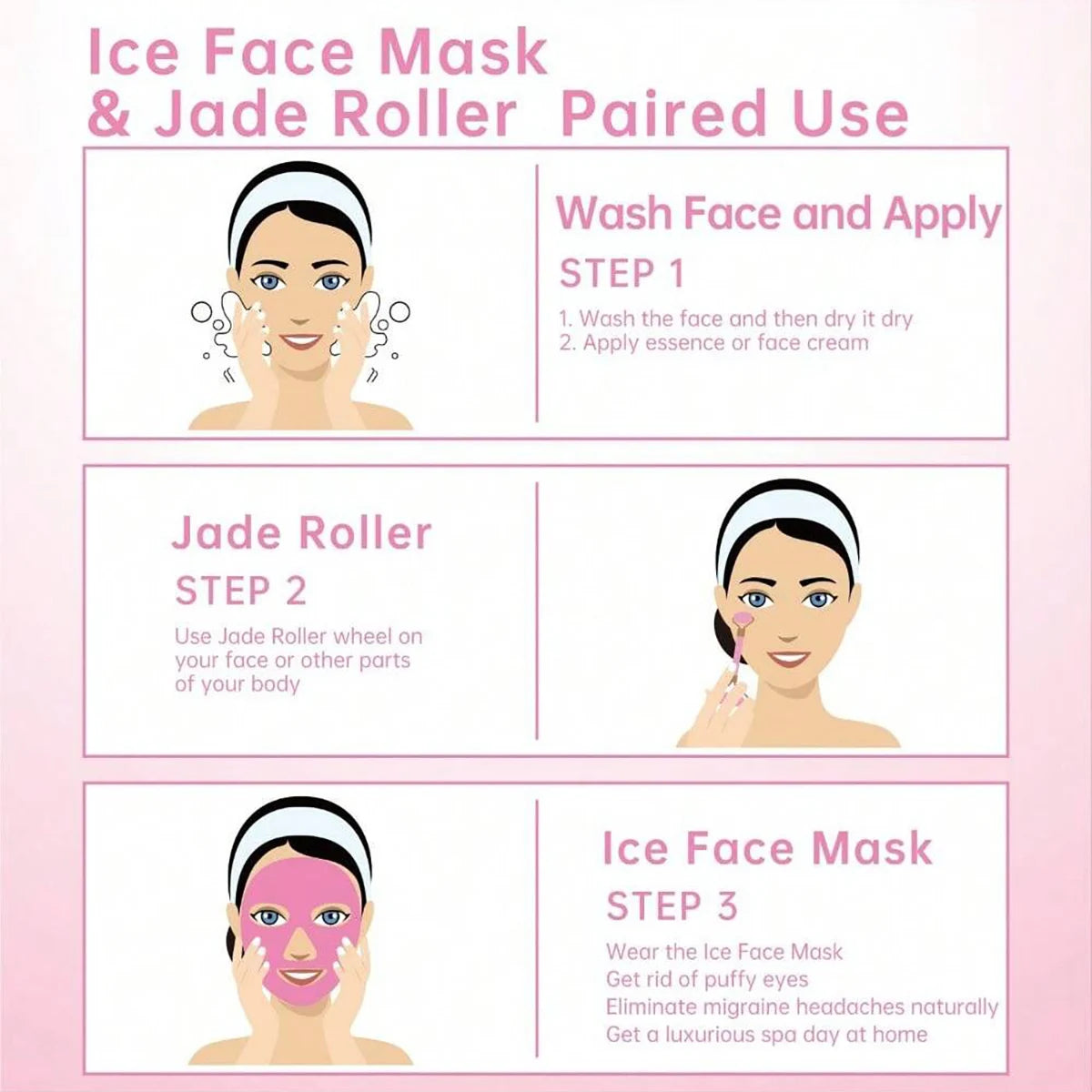 Facial and Eye Mask Ice Pack – Reusable Hot & Cold Gel Bead Mask