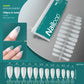 NAILPOP 120pcs Soft Gel Full Cover Press On Nails – Coffin Clear / Semi-Matte False Nail Tips - Roomsium