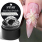 Missii Gel Nail Polish with a black container and a nail with a floral design.