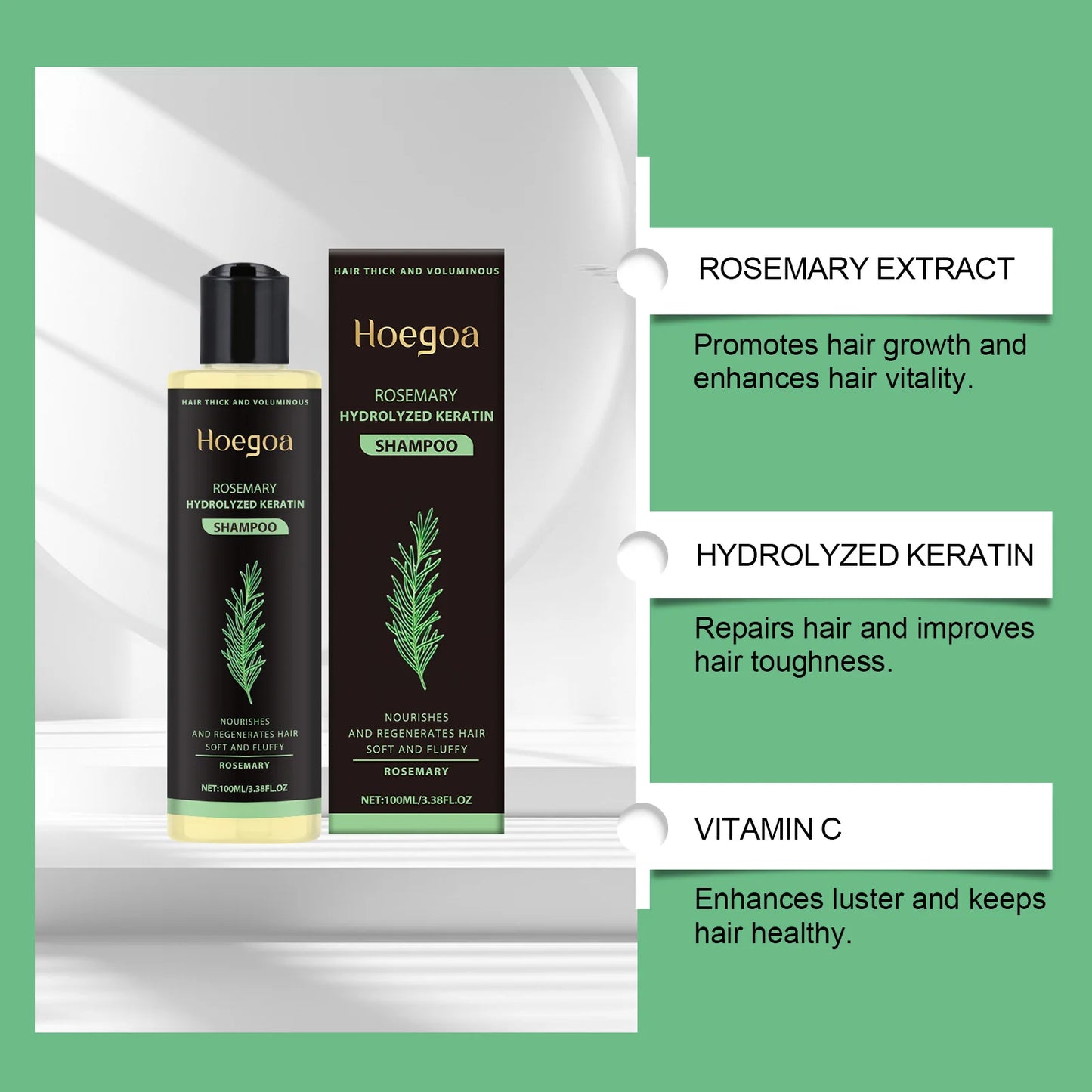 3-Piece Rosemary Hair Growth Shampoo Set – Thickening & Repair 100ml - Roomsium