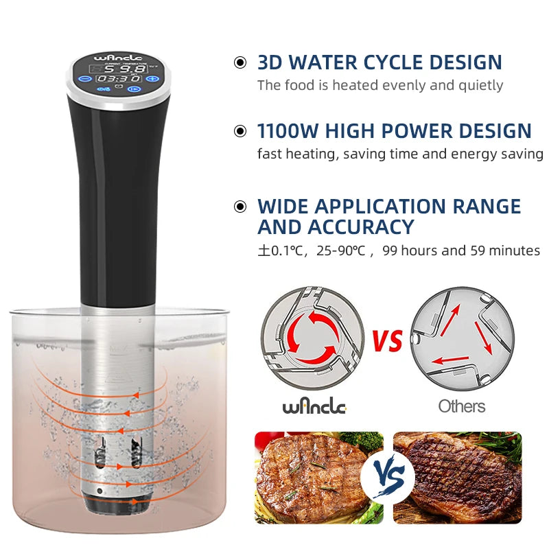 Wancle 1100W Sous Vide Immersion Cooker – Precision Digital Circulator - Roomsium
