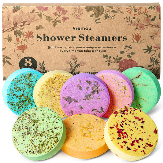 Shower Steamers Aromatherapy – 8 Pack Spa Gift Set for Women & Men