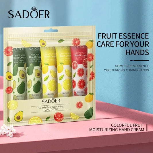 5-Piece Fruit Fragrance Hand Cream Set Moisturizing Hand Lotion - Roomsium