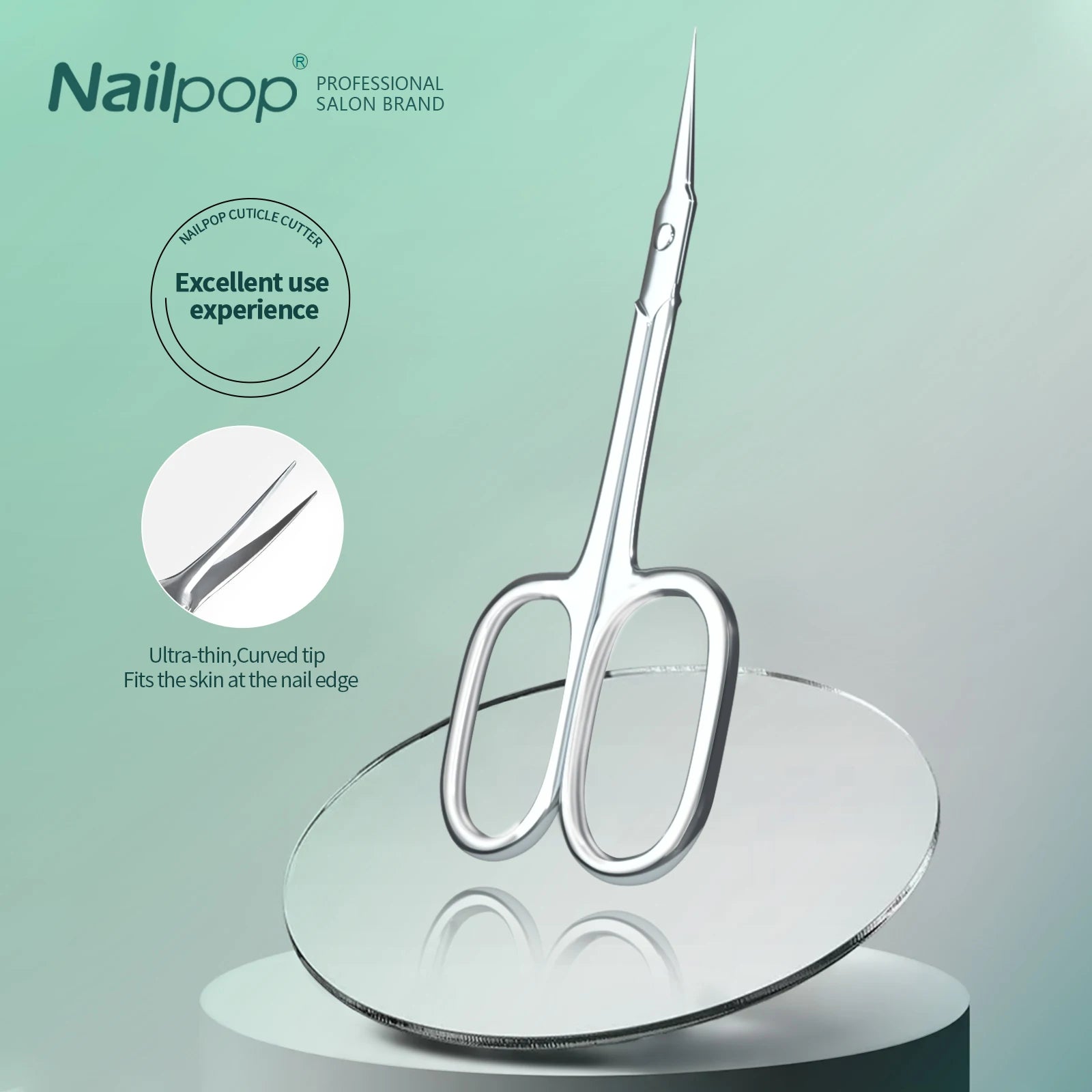 Nailpop Professional Cuticle Scissors – Stainless Steel Precision Cuticle Trimmer - Roomsium