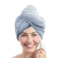 Absorbent Hair Towel Wrap Button Closure