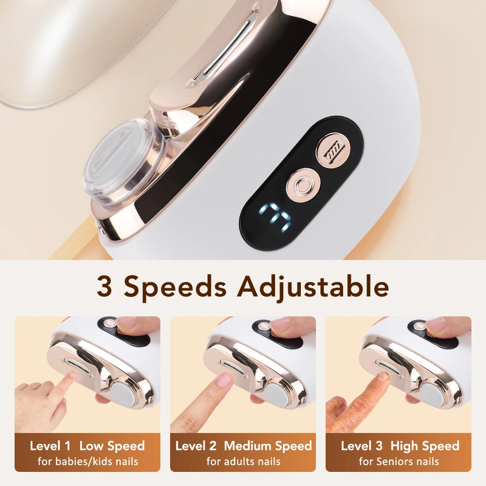 Electric Nail Clipper with Light – Automatic Nail Trimmer & Polisher
