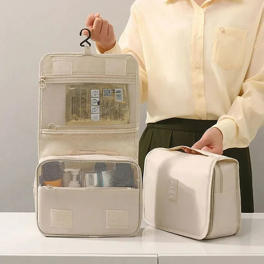 Waterproof Travel Makeup Bag with Hook – Hanging Toiletries Organizer - Roomsium