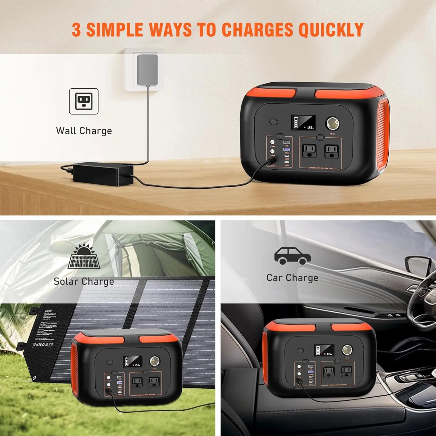 Portable Power Station 120W / 150W / 200W / 300W / 600W – Lithium Backup Solar Generator