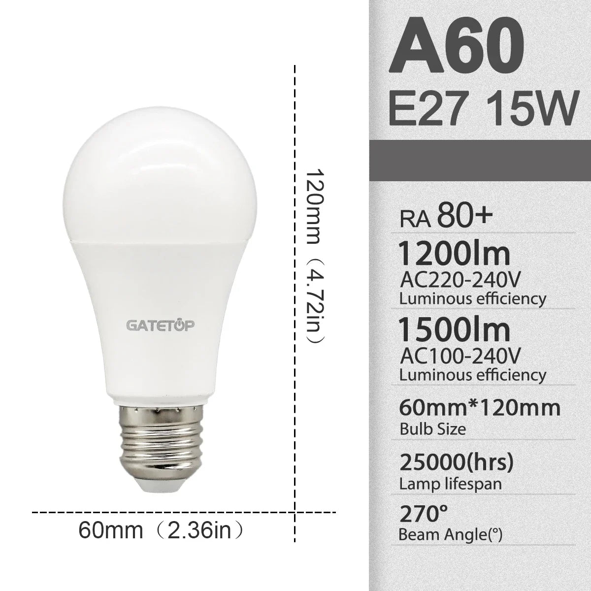 10pcs E27 LED Bulbs A60 G45 3W–24W AC 110V/220V Cold & Warm White Home Light - Roomsium
