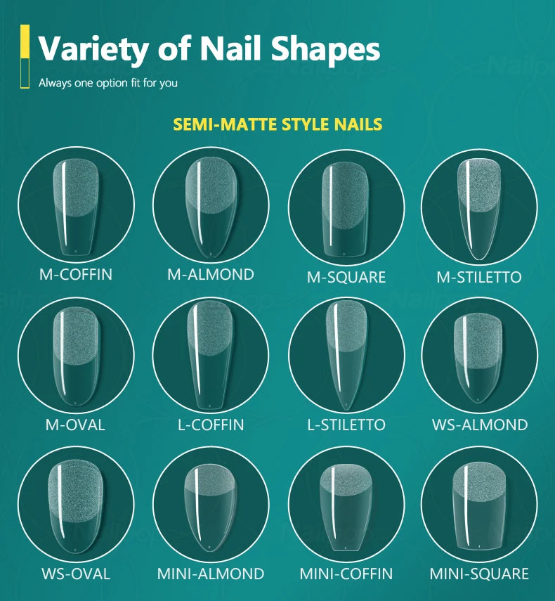 NAILPOP 120pcs Soft Gel Full Cover Press On Nails – Coffin Clear / Semi-Matte False Nail Tips - Roomsium