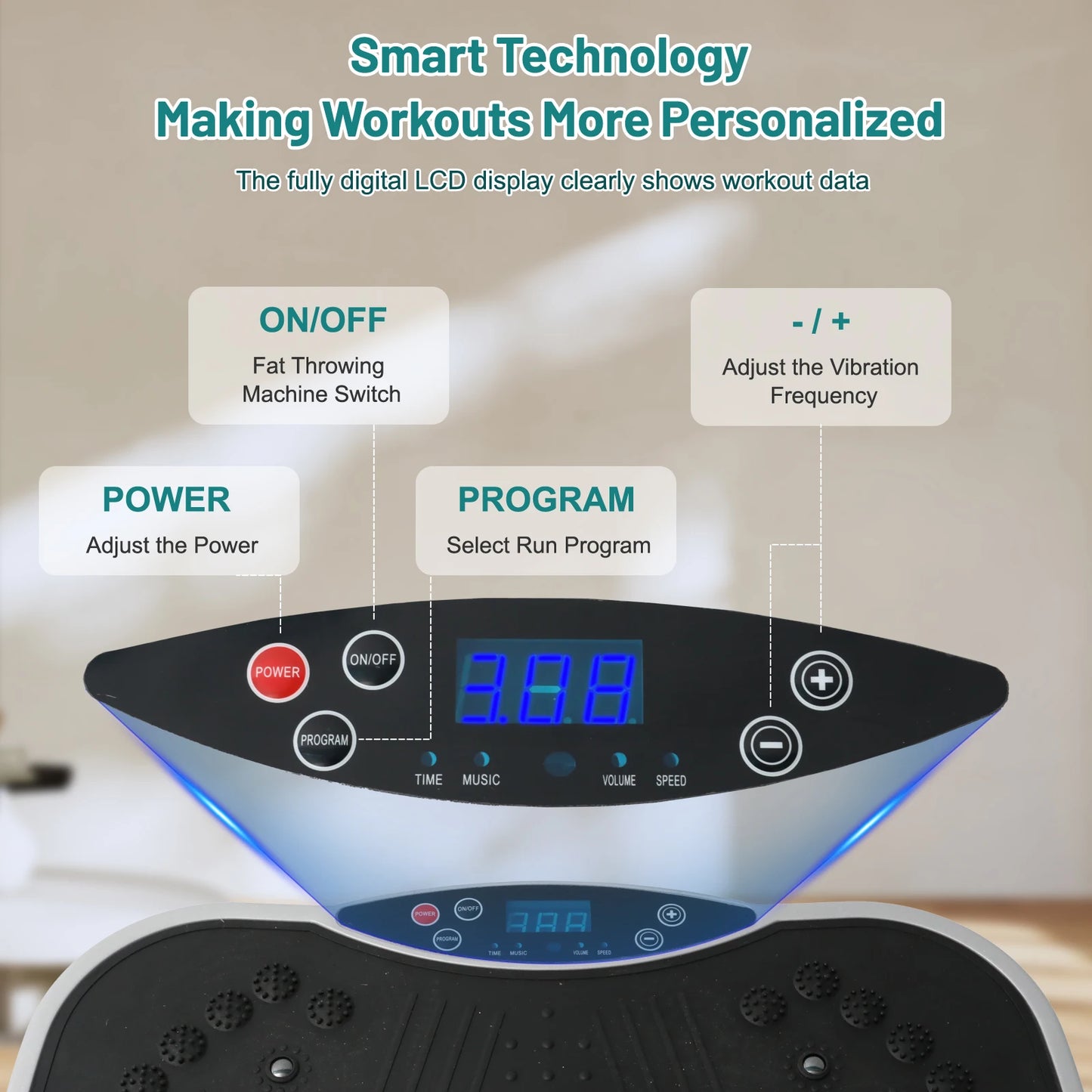 Vibration Plate Exercise Machine – Full-Body Fat-Burning Fitness Platform with Remote & Resistance Bands