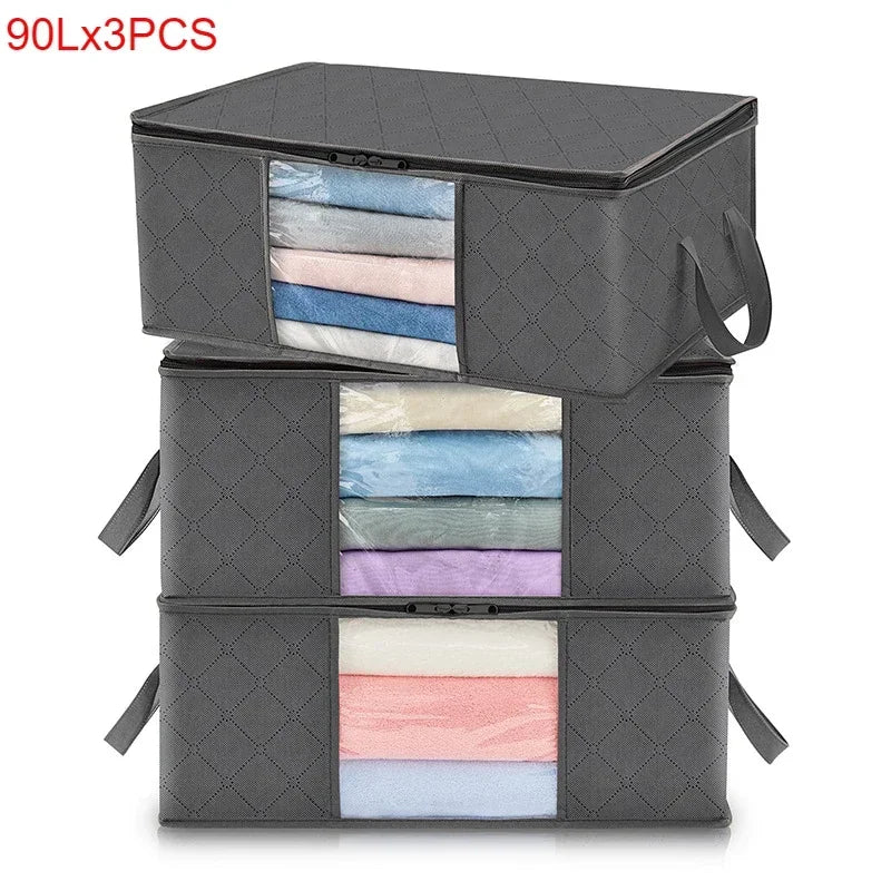 Large Capacity Clothes Storage Bag Foldable Closet Organizer