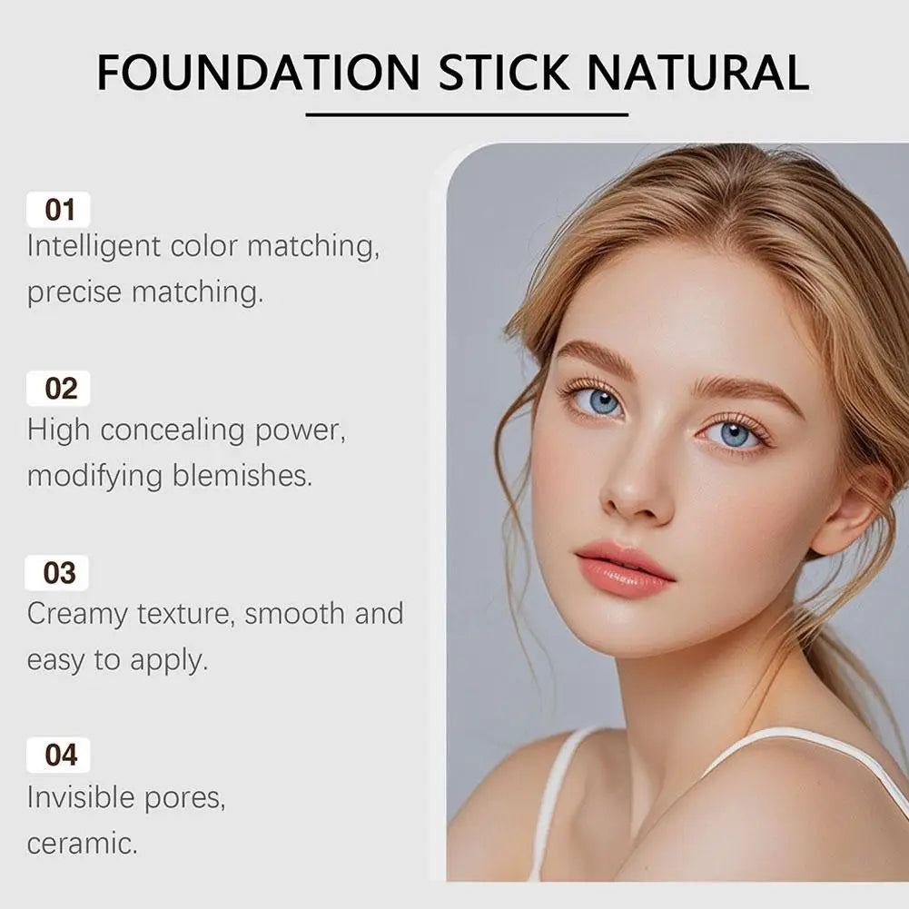 2-in-1 Color-Changing Foundation Stick – Moisturizing Tone-Adapting Base Makeup