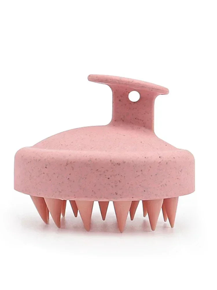 Silicone Scalp Shampoo Brush – Wheat Straw Hair Washing & Scalp Massage Comb (7×8cm) - Roomsium