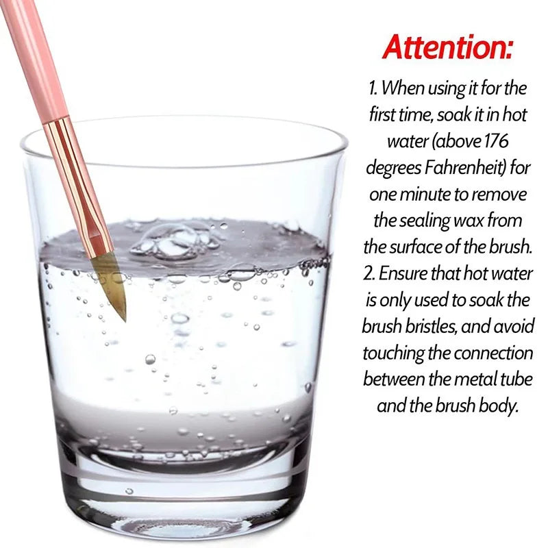 3pcs Acrylic Nail Brush Set (#8/#10/#14) – Nylon Nail Art Brushes for Acrylic Application