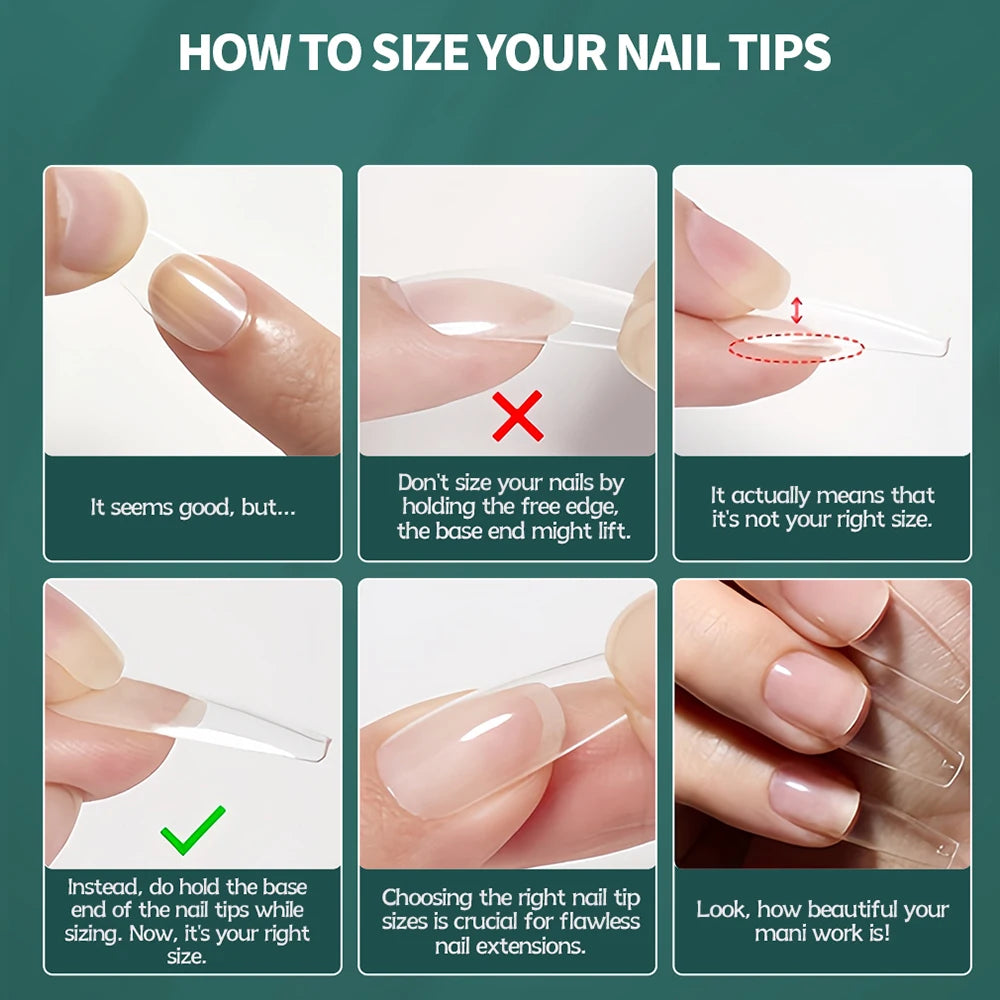 NAILPOP 600PCS Soft Gel X Nail Tips – Full Cover Coffin Almond Oval Pre-Buff Semi-Matte False Nails - Roomsium