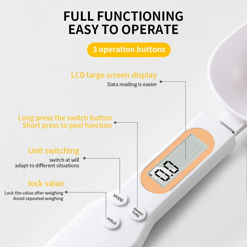 Mini Digital Spoon Scale 0.1–500g – High-Precision LCD Measuring Spoon for Cooking & Baking
