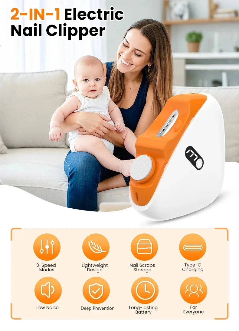Electric Automatic Nail Trimmer with Light for Adults & Babies - Roomsium