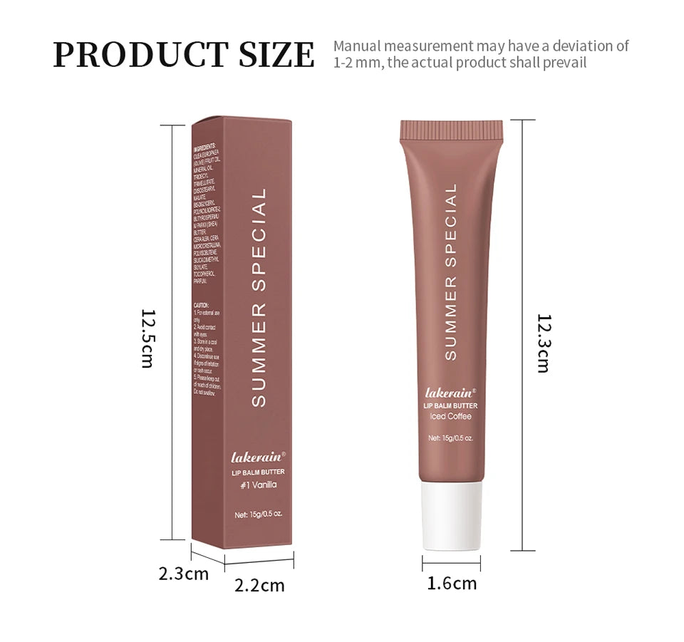 Summer Moisturizing Lip Balm Gloss – Transparent Lip Oil with Vanilla, Mint & Iced Coffee Scents - Roomsium