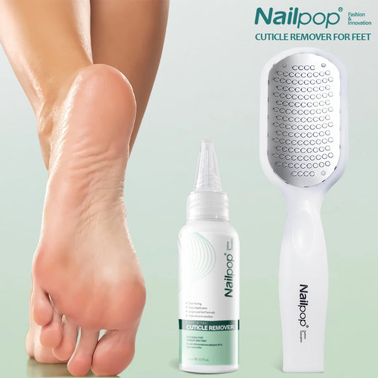 Nailpop Professional Callus Remover Kit – Extra Strength Foot Gel & Rasp File for Dry Cracked Heels - Roomsium